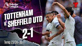 Highlights & Goals: Tottenham v. Sheffield Utd 2-1 | Premier League | Telemundo Deportes