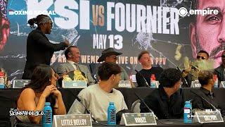 MADNESS! KSI LAUNCHES MONEY AT JOE FOURNIER IN 100K BET AT PRESS CONFERENCE