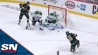Stars' Jake Oettinger Makes Clutch Save To Maintain Lead In Dying Seconds Of Game 4 vs. Wild