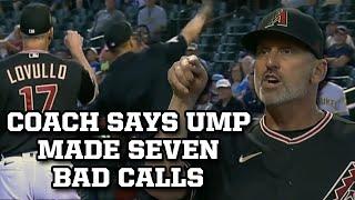 Torey Lovullo counted the umpire's missed calls, a breakdown