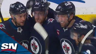 Jets' Pierre-Luc Dubois Credited With Goal After Puck Bounces In Off Golden Knights Player