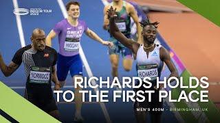 World indoor champion Richards  for the win in the men's 400m  | World Indoor Tour 2023