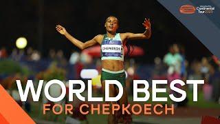 Chepkoech shatters 2000m steeplechase world best  | Continental Tour Gold 2023