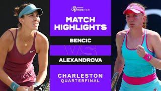 Belinda Bencic vs. Ekaterina Alexandrova | 2023 Charleston Quarterfinal | WTA Match Highlights