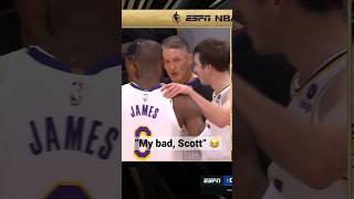 "My Bad, Scott" - LeBron James & Scott Foster HILARIOUS Mic’d Up In Game 3!  | #Shorts