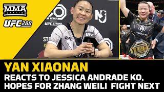 Yan Xiaonan Reacts to Andrade Knockout, Hopes for Zhang Fight Next | UFC 288 | MMA Fighting