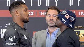 THEY MEET AGAIN!! Anthony Joshua & Dillian Whyte FACE OFF in London ahead of Remacth fight on Aug 12