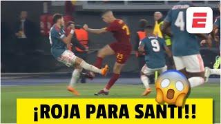 BRUTAL! Santi Giménez FUE EXPULSADO por una patada a Mancini | Europa League