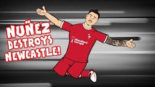NUNEZ DESTROYS NEWCASTLE! (vs Liverpool 1-2 Parody Goals Highlights Darwin Chant)