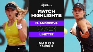 Mirra Andreeva vs. Magda Linette | 2023 Madrid Round 3 | WTA Match Highlights