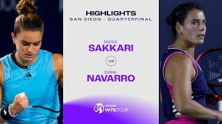 Maria Sakkari vs. Emma Navarro | 2023 San Diego Quarterfinal | WTA Match Highlights