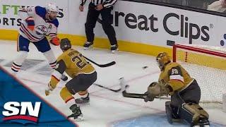 Oilers' Leon Draisaitl Scores Cheeky Goal From Impossible Angle vs. Golden Knights