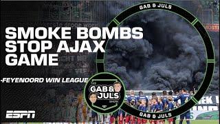 Ajax match suspended after SMOKE BOMBS thrown on pitch! | ESPN FC
