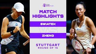 Iga Swiatek vs. Qinwen Zheng | 2023 Stuttgart Round of 16 | WTA Match Highlights