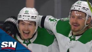 Stars' Jason Robertson Stays With The Puck And Buries The Glove-Side Goal To Tie Game 5
