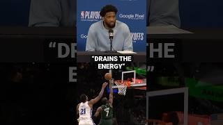"Drains the energy from the crowd" - Joel Embiid On His Chasedown Block In Game 4!  | #Shorts