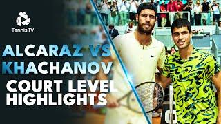 Carlos Alcaraz vs Karen Khachanov Court-Level Highlights | Madrid 2023