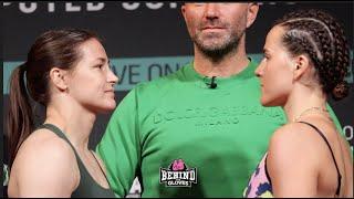 WOMEN'S BOXING HISTORY! KATIE TAYLOR VS CHANTELLE CAMERON WEIGH-IN & FACE OFF IN DUBLIN