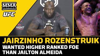Jairzinho Rozenstruik Wanted Higher-Ranked Foe Than Jailton Almeida | UFC Charlotte | MMA FIghting