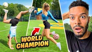 FOOTBALL CHALLENGES WITH FEMALE FREESTYLE WORLD CHAMPION FT. LIA LEWIS