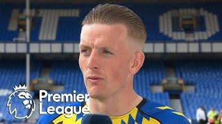 Jordan Pickford reacts after Everton narrowly avoid relegation from Premier League | NBC Sports