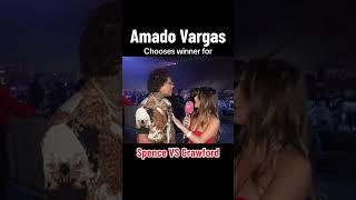 Amado Vargas chooses winner for #spence vs #crawford  Who do you see winning?! #spencecrawford