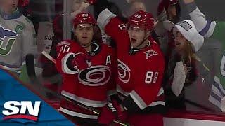 Hurricanes' Sebastian Aho Dials Up One-Timer For First Goal Of 2023 Stanley Cup Playoffs