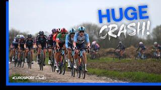 Huge Crash Takes Out The Favourites! | Highlights Of Paris-Roubaix Femmes 2023 | Eurosport