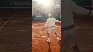 Grigor Dimitrov Backhand With A Wooden Racket! (& Funny Reaction)