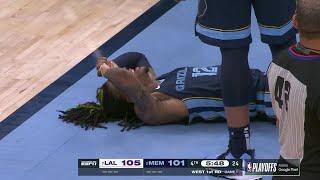 Ja Morant takes a hard fall and appears to injury his wrist | NBA on ESPN