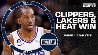 GAME 1 REACTIONS  Clippers beat Suns, Lakers win vs. Grizzlies, Heat win in Milwaukee | Get Up