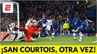 COURTOIS SALVA AL REAL MADRID. Gran atajada para negarle el gol al Chelsea | UEFA Champions league