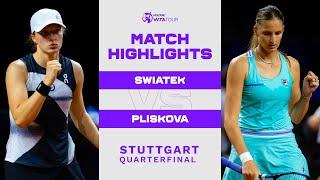 Iga Swiatek vs. Karolina Pliskova | 2023 Stuttgart Quarterfinal | WTA Match Highlights
