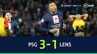 PSG vs Lens (3-1) | Mbappe breaks record as Parisians edge towards Ligue 1 title | Highlights