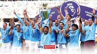 Manchester City lift the Premier League trophy!