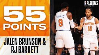 Jalen Brunson (29 PTS) & RJ Barrett (26 PTS) Combine for 55 Points In Knicks Game 4 W!
