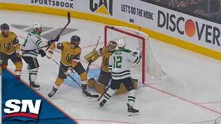 Stars' Heiskanen Opens Up The Scoring With Deflected Shot Bouncing Over Adin Hill