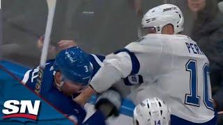 Maple Leafs And Lightning Slugfest Carries On As Corey Perry And Justin Holl Get Into It