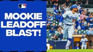 Mookie Betts DRILLS his 39th career leadoff home run!