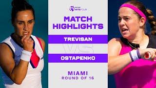 Martina Trevisan vs Jelena Ostapenko | 2023 Miami Round of 16 | WTA Match Highlights
