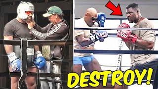 MIKE TYSON vs NGANNOU LEAKED SPARRING ENDS with КNOСКОUT before FURY FIGHT *UNRELEASED CAMP VIDEO*