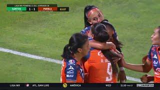 Gol de García, Santos 1-1 Puebla | Jornada 16 | Liga MX Femenil