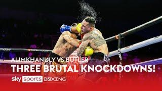Three BRUTAL knockdowns!  | Janibek Alimkhanuly destroys Steven Butler