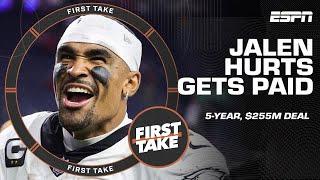 Jalen Hurts' 5-year, $255 million deal makes him highest-paid player in NFL history  | First Take