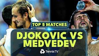 Top 5 EPIC Djokovic vs Medvedev Matches!
