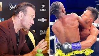 AWKWARD! - KALLE SAUERLAND SHUTS DOWN REPORTER AFTER KSI ILLEGAL ELBOW COMMENT