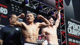 Cabrera VS Cruz OFFICIAL weigh in & face off | Spence VS Crawford Undercard