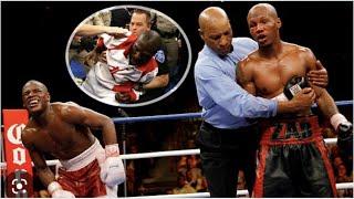 THE MOMENT ZAB JUDAH LOW BLOWS FLOYD MAYWEATHER CAUSING CARNAGE AND A BRAWL IN THE RING
