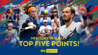 The BEST five points from Medvedev and Rublev's US Open Quarter-final!