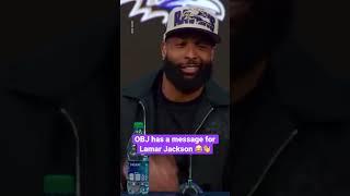 OBJ had a message for Lamar Jackson during his introductory press conference #shorts